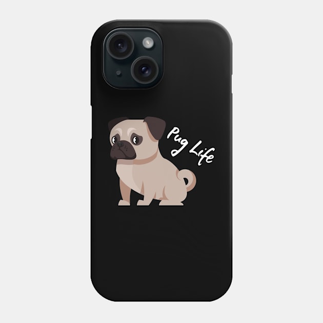 Wrinkled Royalty Pug Life, Trendsetting Tee for Dog Lovers Phone Case by Merle Huisman