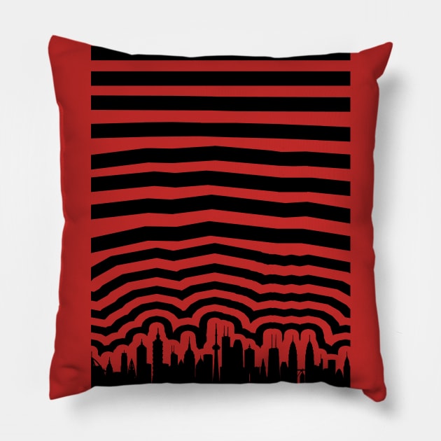 Skylines and Skyscrapers (black print) Pillow by Aine Creative Designs