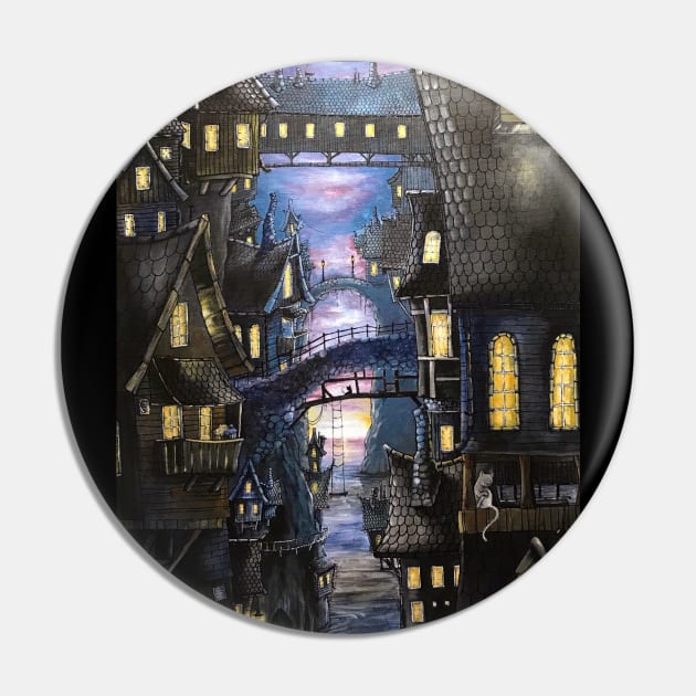 Medieval Water City Pin by LadyKikki