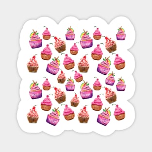 Pink Cupcakes Pattern Magnet
