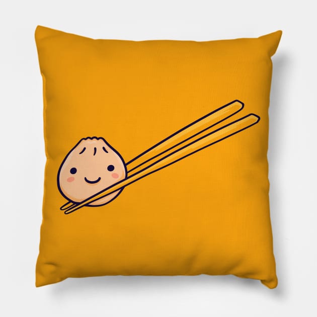 cute dumpling Pillow by manydoodles