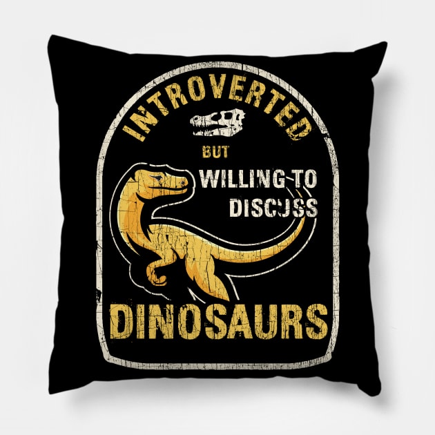 Introverted but Dinosaurs Pillow by KennefRiggles