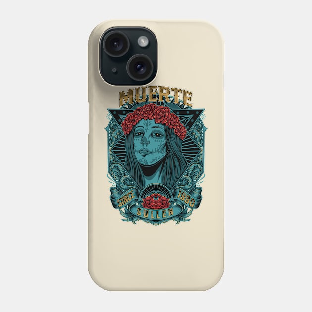 Muerte The Rose Girl Phone Case by Tonymidi Artworks Studio