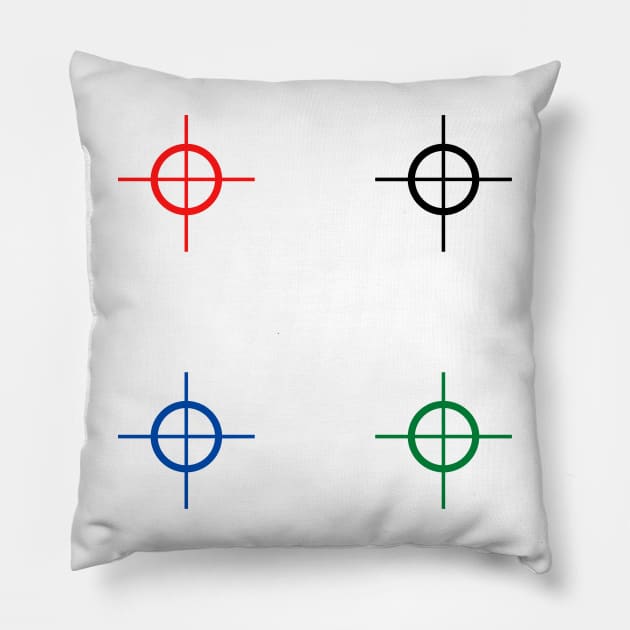 red black blue green target design Pillow by Artistic_st