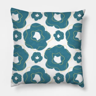 Simple blue and yellow pencil flowers pattern Pillow