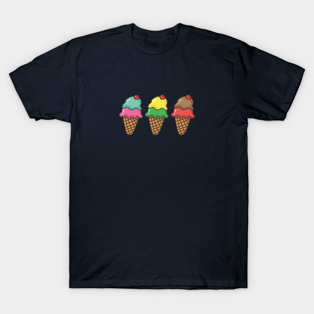 The waffle ice cream trio - Ice Cream - T-Shirt