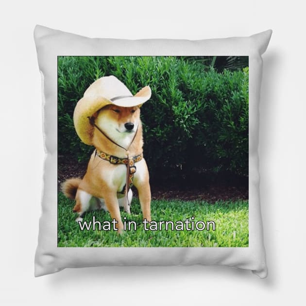 What in Tarnation Dog Pillow by FlashmanBiscuit