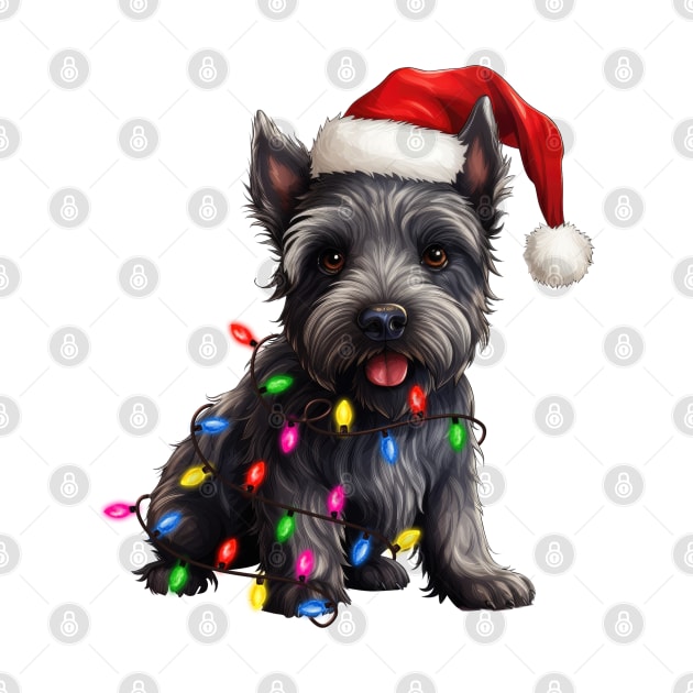 Christmas Scottish Terrier by Chromatic Fusion Studio