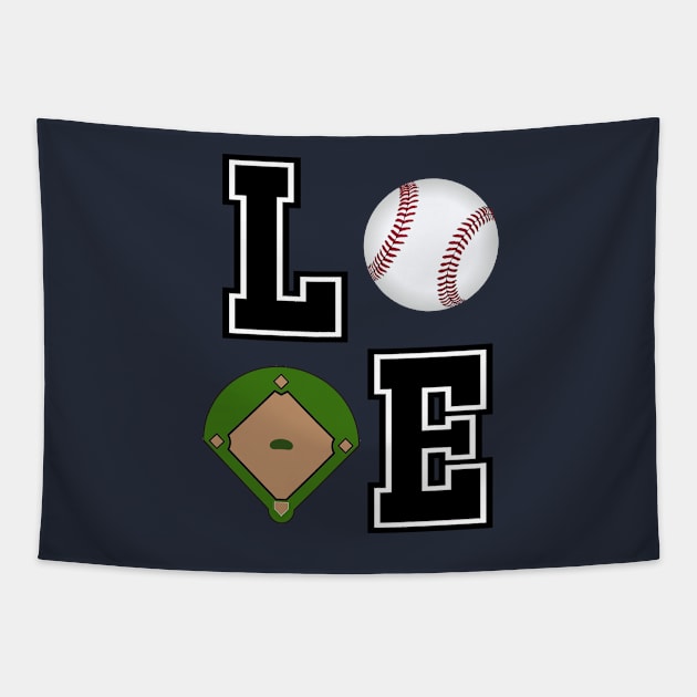 LOVE Baseball Tapestry by tdkenterprises