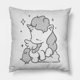 Soft Unicorn (Monochrome Grey) Pillow