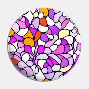 Purple Orange Pastel Abstract Art - Stained Glass Pin