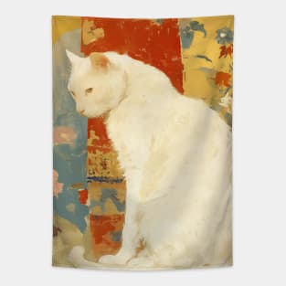 White Cat Romantic Vintage Tapestry