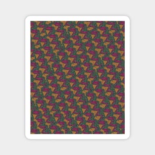 Triangles Lines and Dots Pattern Magnet