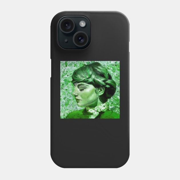 Movie star vintage green print lady Phone Case by LukjanovArt