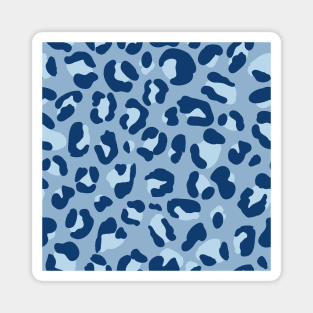 Leopard Print in Blues, Pastel Blues and Navy Blue Magnet