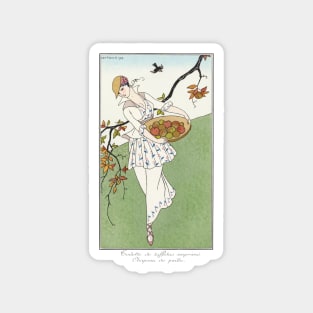 Toilettes de Taffetas Fashion Illustration by George Barbier Magnet