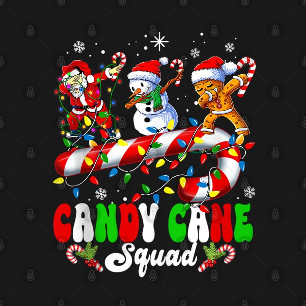 Candy Cane Squad - Christmas Dabbing Santa Xmas Lights pajamas by Origami Fashion