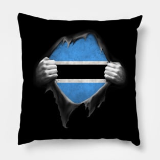 Botswana Flag Batswana Roots DNA Pride Gift Pillow