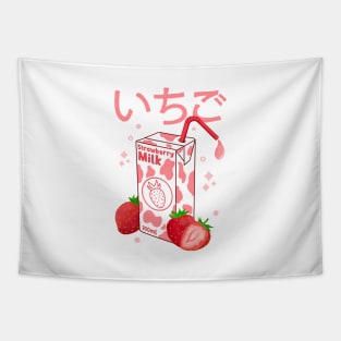 Kawaii Strawberry Milk Tapestry