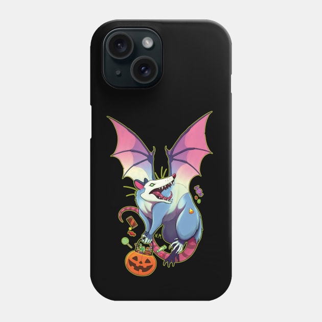 Trick or Treat Opossum Phone Case by Nick Maskell Designs