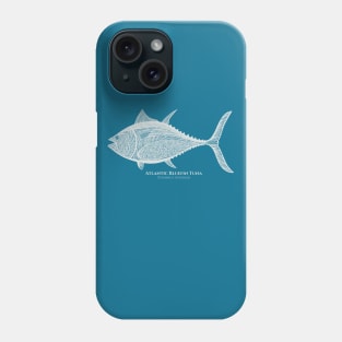 Atlantic Bluefin Tuna Fish with Common and Scientific Names Phone Case