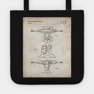 Skateboard Patent - Skater Retro Skating Art - Antique Tote