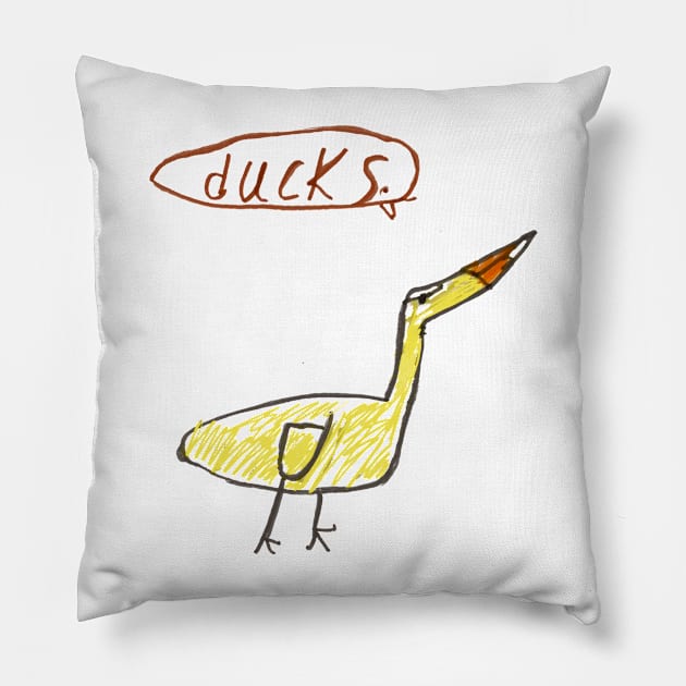 kids art ducks Pillow by pimkie