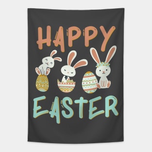 Cute funny bunny Happy Easter Eggs Bunnies Tapestry