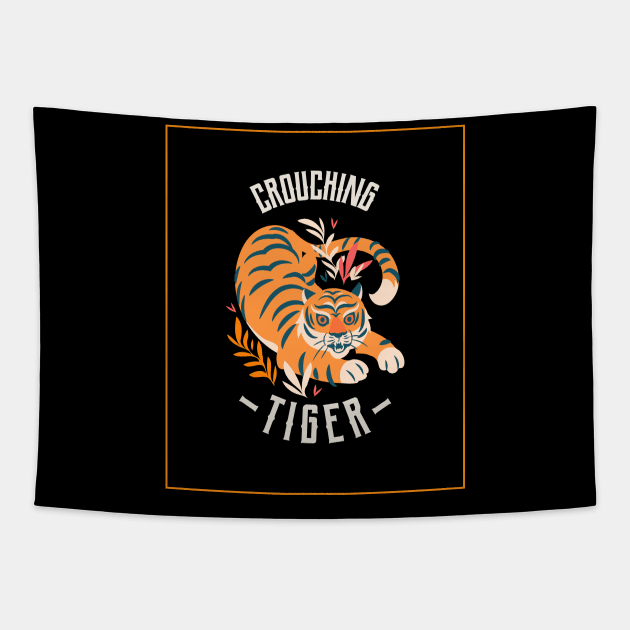 Crouching Tiger Tapestry by Tip Top Tee's