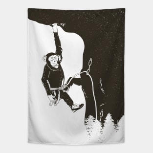 Chimpanzee rock climbing Tapestry