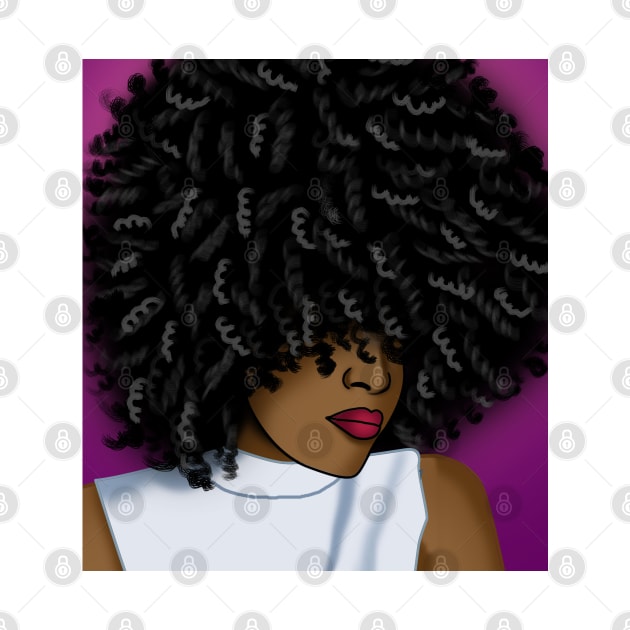 Afro black beautiful woman digital art by Spinkly Creations 