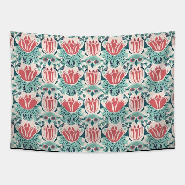 Tulips Flower Seamless Pattern V5 Tapestry by Family journey with God