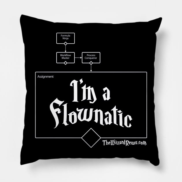 I'm a Flownatic - White Text Pillow by WizardCast