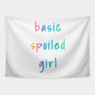 Basic Spoiled Girl Rainbow Tie Dye Watercolor Sticker for Girls Water Flask Sleepover Pillow Tapestry