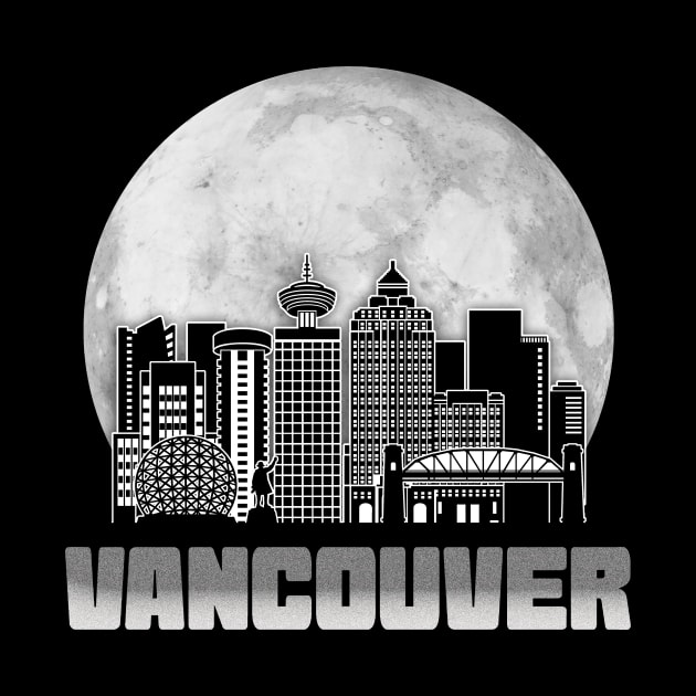 Vancouver Canada Skyline Full Moon by travel2xplanet