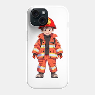 Happy Cartoon Firefighter Fire Man Phone Case