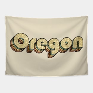 Oregon // Vintage Rainbow Typography Style // 70s Tapestry