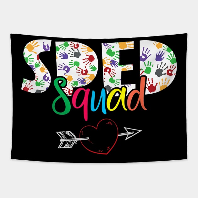 SPED Squad Special Education Teacher Squad Special Ed Gifts Tapestry by Tane Kagar