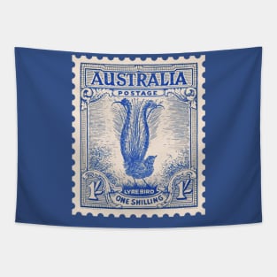 Lyre Bird Postage Stamp Tapestry