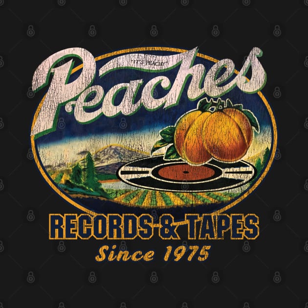 Peaches Records and Tapes Oval 1975 Worn Out by Alema Art