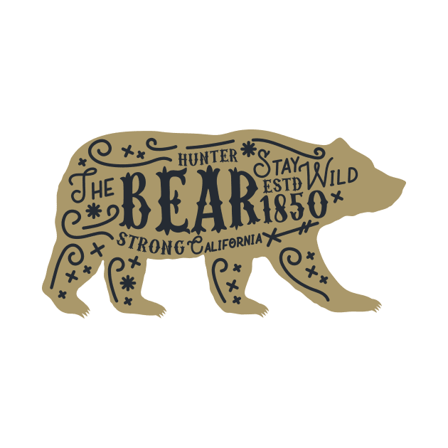 The Bear - vintage poster template. Silhouette of bear with text. by DenysHolovatiuk