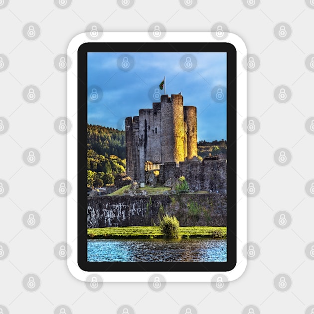 Towers Of Caerphilly Castle Gatehouse Magnet by IanWL