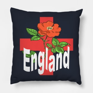 Patriotic St George Cross With Tudor Rose and England Text Pillow