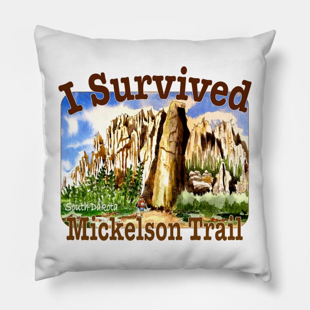 I Survived Mickelson Trail, South Dakota Pillow by MMcBuck