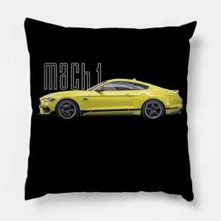 MACH 1 Mustang GT 5.0L V8 Performance Car Grabber Yellow Pillow