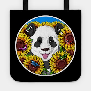 Panda Bear Sunflowers Tote