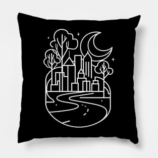 Minimalist line art of City Pillow