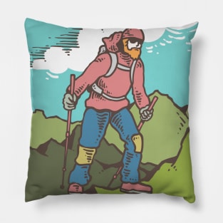 Hike Mountain Climbing Summit Cross Tshirt Pillow