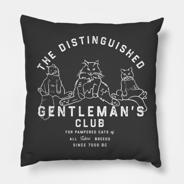 Vintage Cat Funny Illustration Distinguished Gentleman Pillow by Bramblier