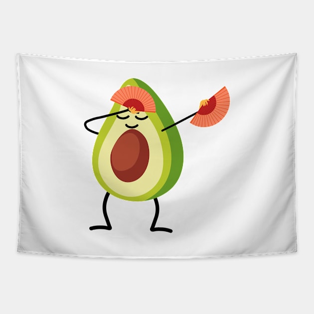 Cute Shirt, Dabbing Avocado Chinese Dance, Gift and Décor Idea Tapestry by Parin Shop